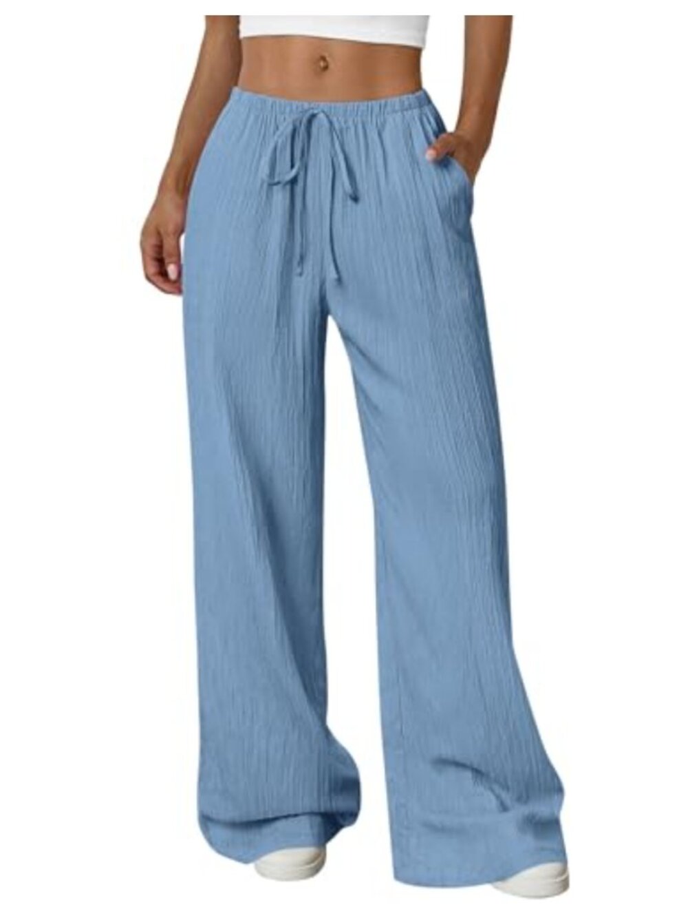 Wide Leg Palazzo Pants High Waisted Trousers Casual